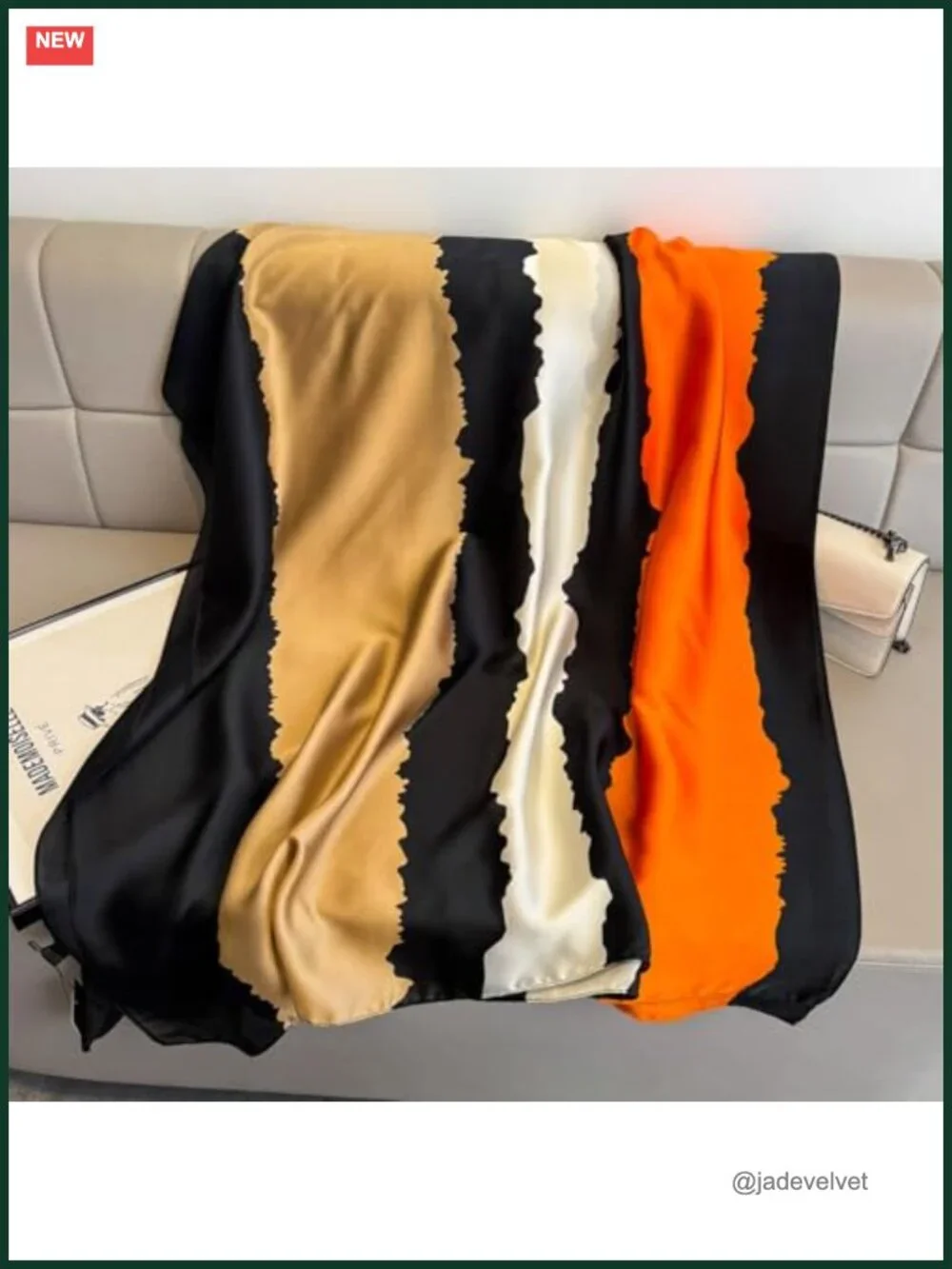 Silk Feel Scarf Long Shawl Wrap, Large Satin Rectangular Scarf, Travel